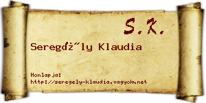 Seregély Klaudia névjegykártya