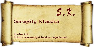 Seregély Klaudia névjegykártya