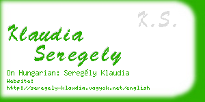 klaudia seregely business card